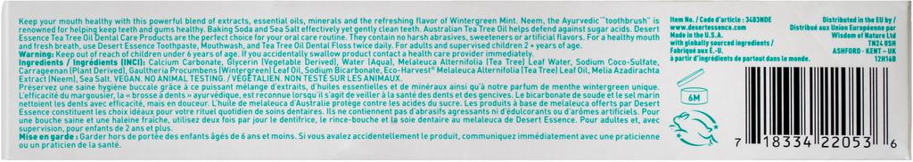 Desert Essence Tea Tree Oil & Neem Wintergreen Toothpaste
