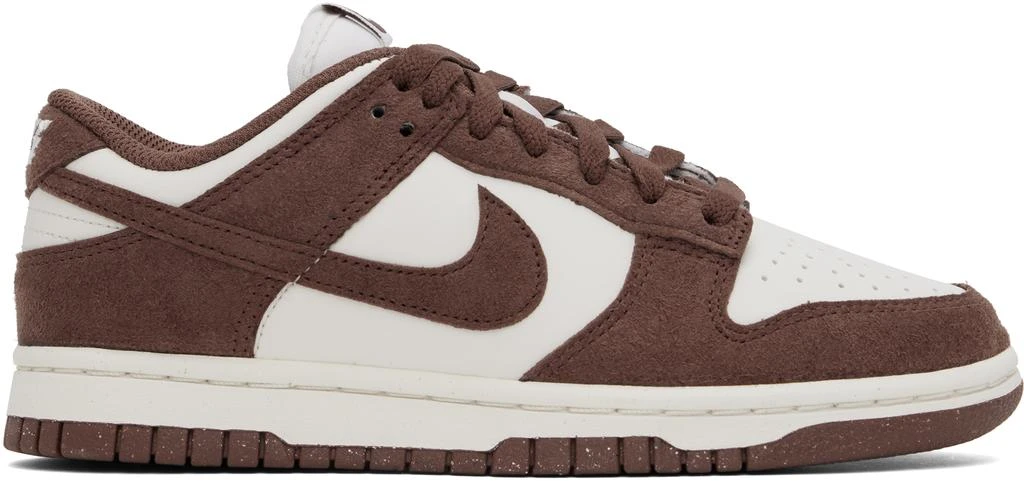 NIKE White & Brown Dunk Low Sneakers 1