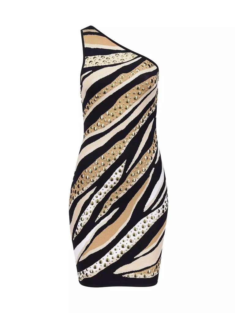Michael Kors Tiger One-Shoulder Body-Con Minidress 1