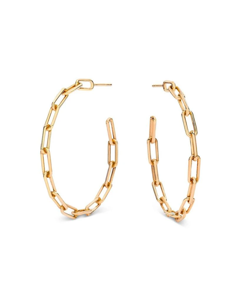Walters Faith 18K Rose Gold Saxon Chain Link Hoop Earrings 1