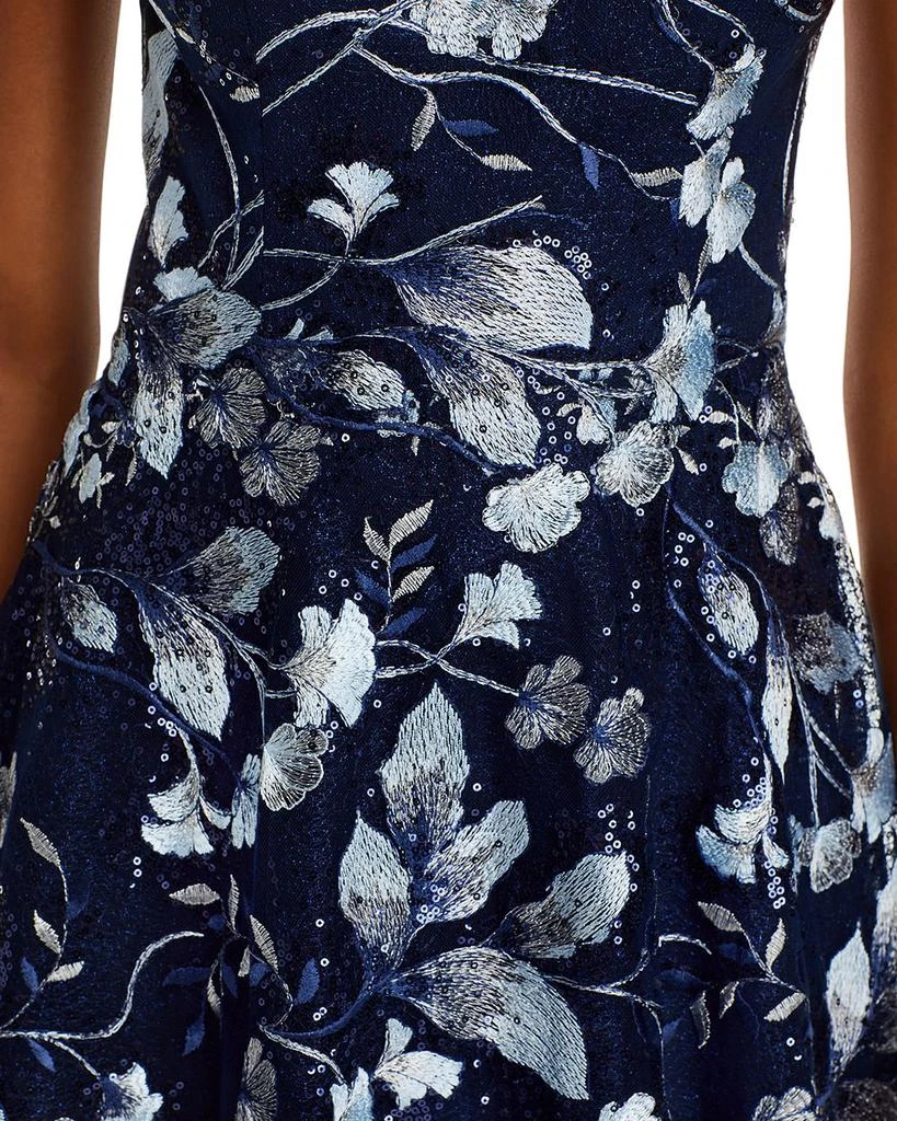 Teri Jon Embroidered Lace Illusion Bodice Gown 6