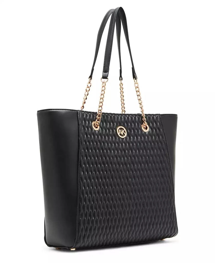 Anne Klein Large Ruched Chain Straps Tote Bag 3