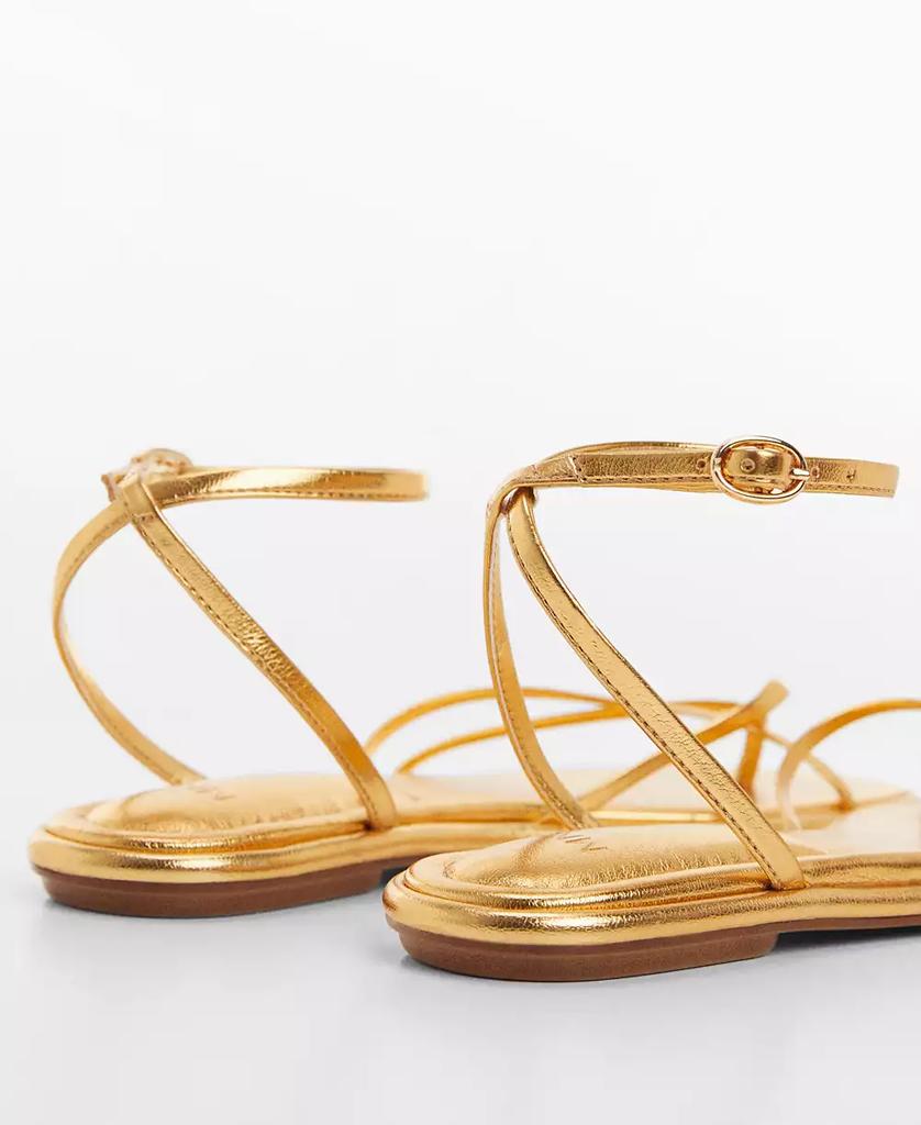 Mango Women's Metallic Strap Sandals