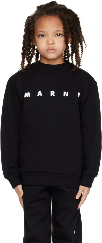 Marni Kids Black Cotton Sweatshirt
