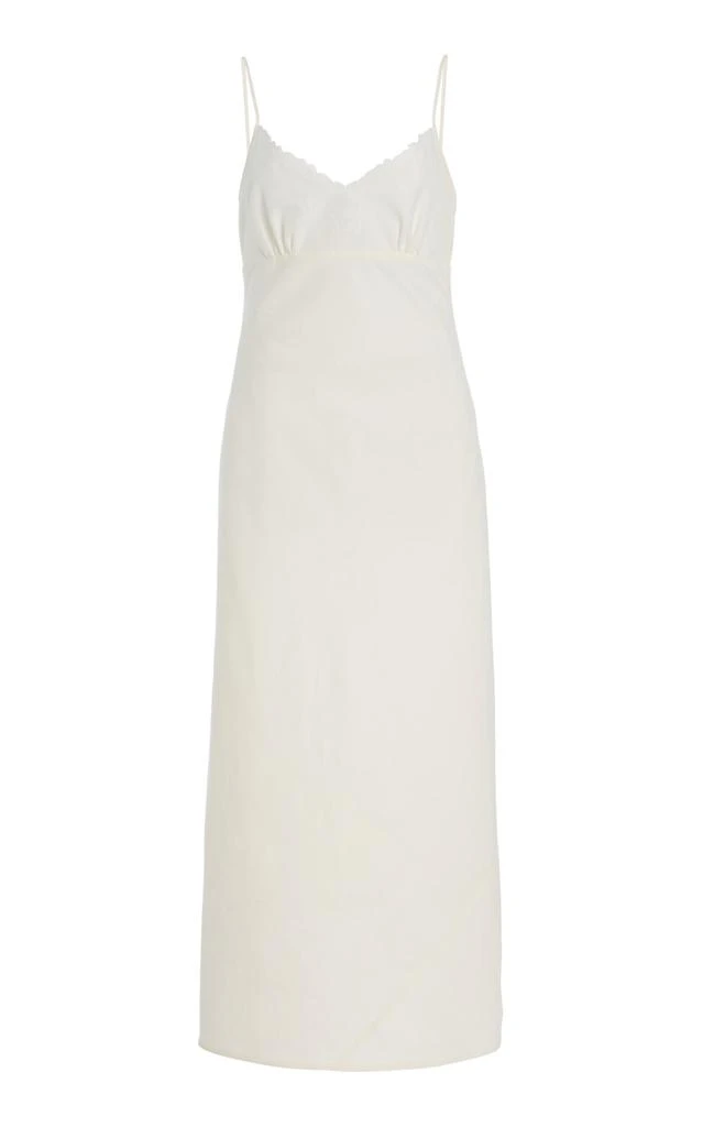 Miu Miu Lace-Detailed Linen-Cotton Midi Dress - Moda Operandi Miu Miu Lace-Detailed Linen-Cotton Midi Dress - Moda Operandi