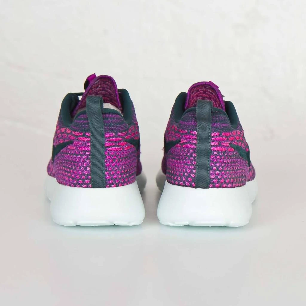 NIKE Women's Roshe One Flyknit Shoes In Dark Atomic Teal/dark Atomic Teal-Vivid Purple 3