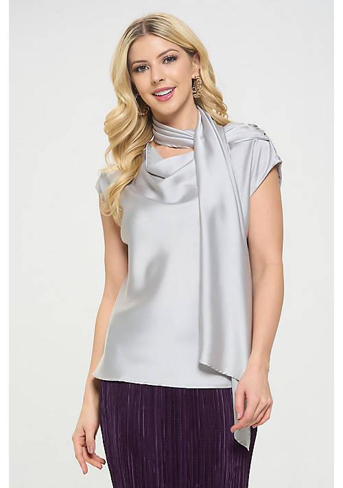 Renee C. C. Satin Top W Scarf