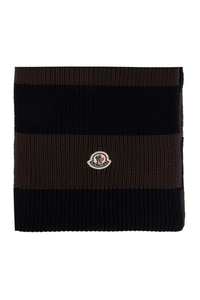 Moncler Moncler Logo Patch Striped Scarf 1