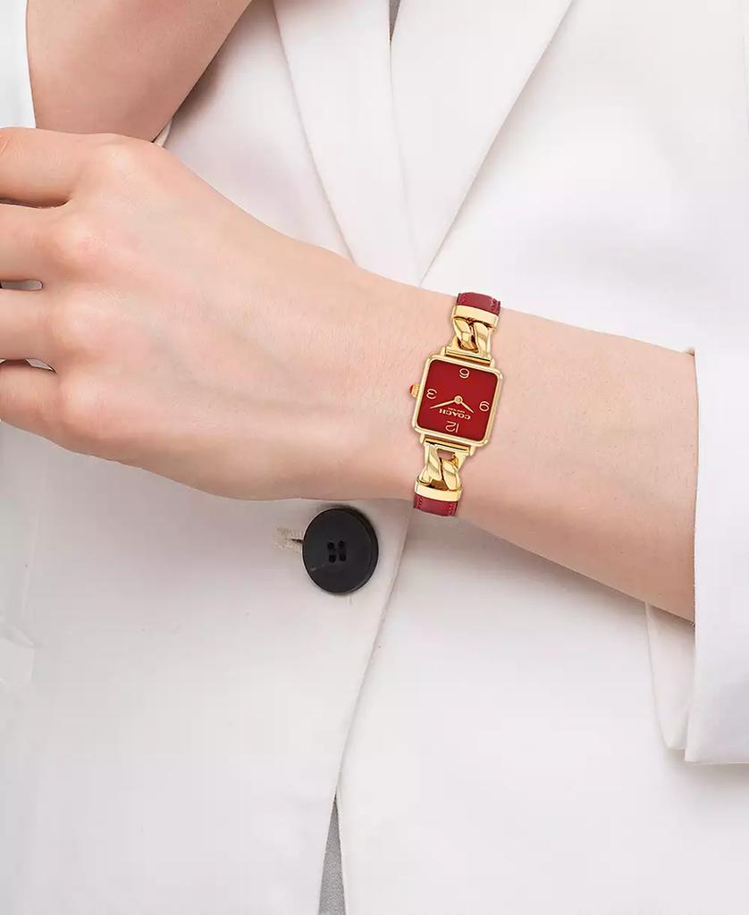 Coach Women's Cass Gold-Tone Stainless Steel and Red Leather