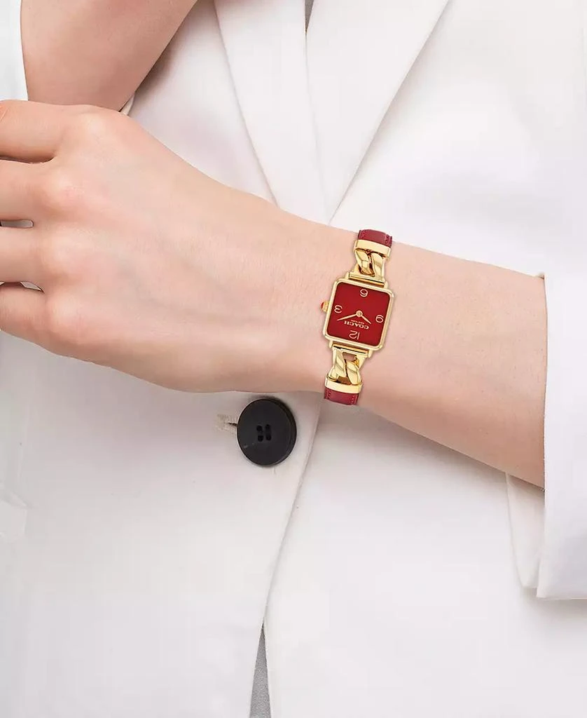 Coach Women's Cass Gold-Tone Stainless Steel and Red Leather Strap Watch, 22mm 4