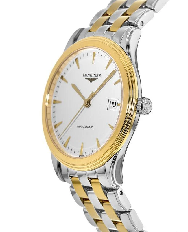 Longines Longines Flagship Automatic White Dial Yellow Gold and Stainless Steel Unisex Watch L4.974.3.22.7 3