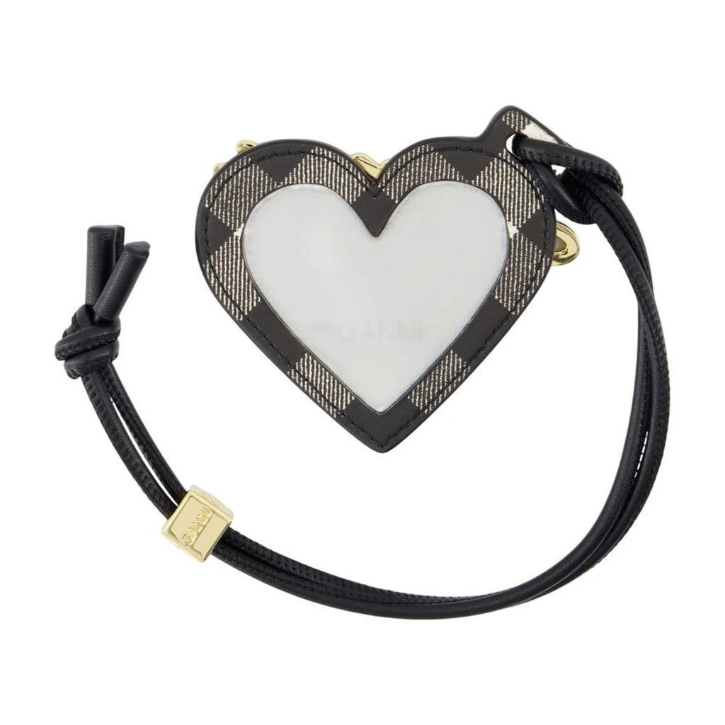 Ganni Bou Heart Keyring - Leather - Black 2