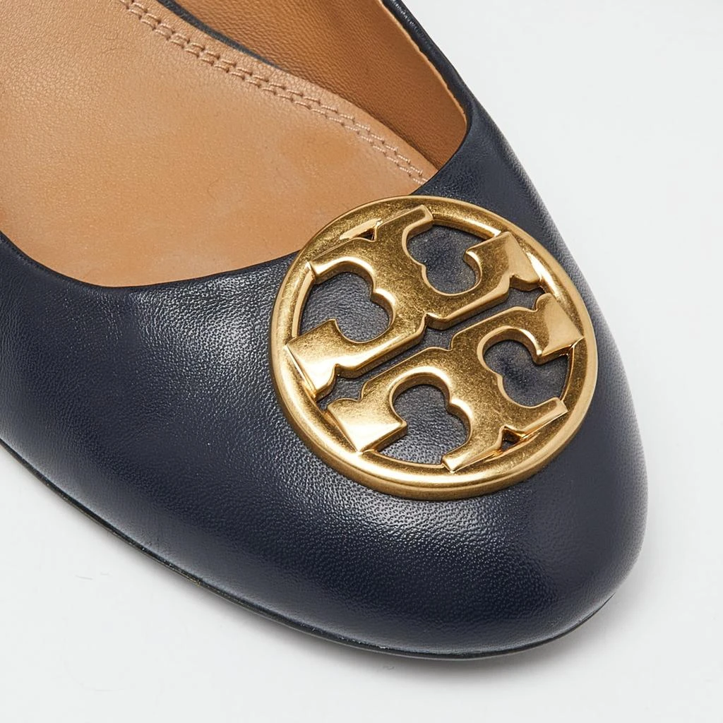 Tory Burch Tory Burch Navy Blue Leather Chelsea Wedge Pumps Size 38 7