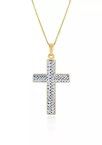 Belk & Co. Co. Cross Pendant Set In 10K Yellow Gold 1
