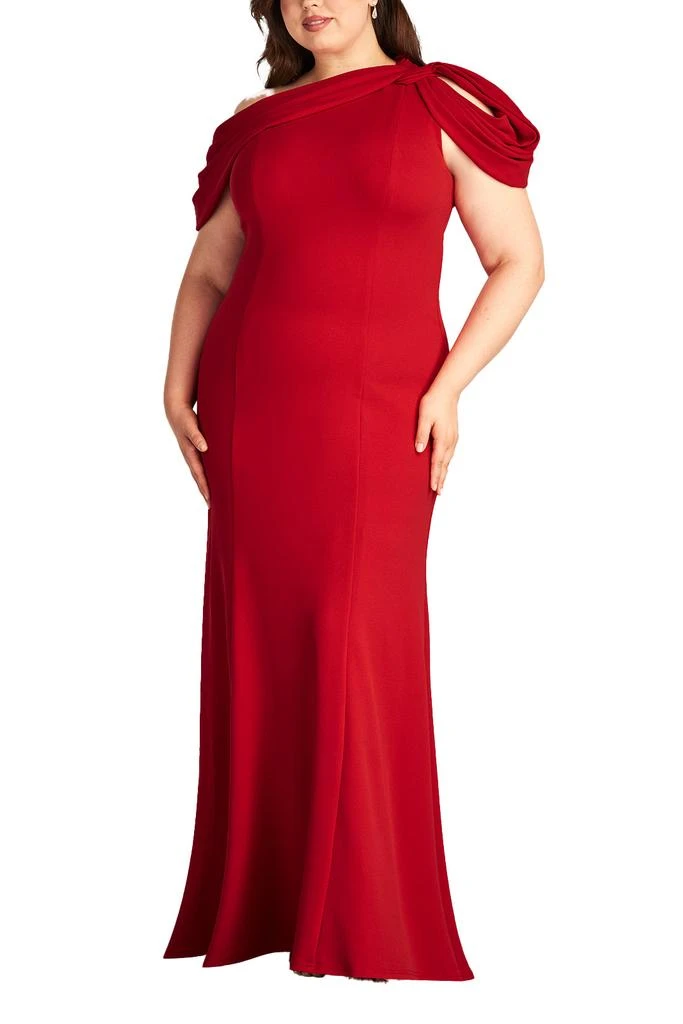 Tadashi Shoji Copley Shoulder Drape Gown - PLUS SIZE 1