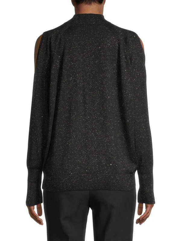 Lafayette 148 New York Metallic Cold Shoulder Sweater 2