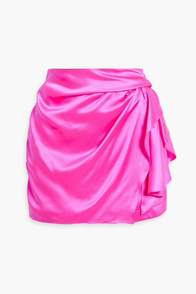 Michelle Mason Wrap-effect draped silk-satin mini skirt