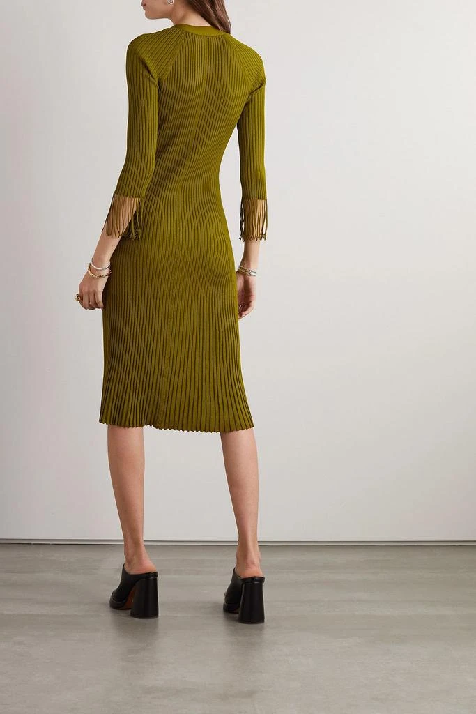 Proenza Schouler Fringed ribbed-knit midi dress 3