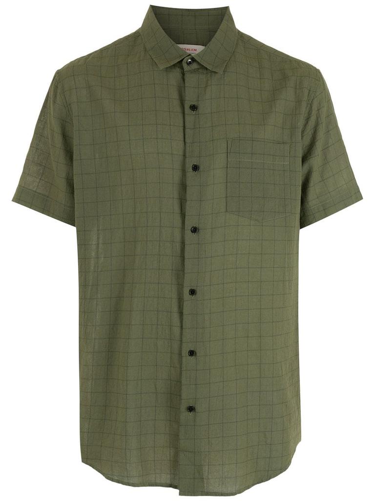 Osklen Wrinkled grid shirt - men -  -  - Green