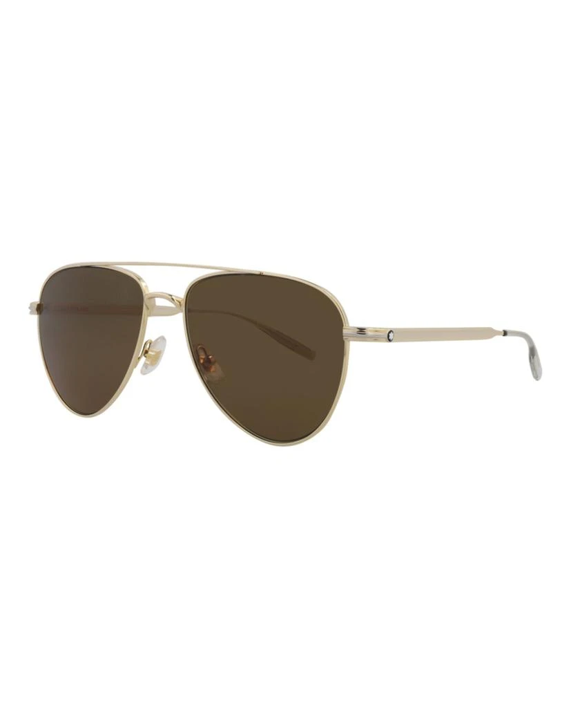 Montblanc Aviator-Frame Metal Sunglasses 2