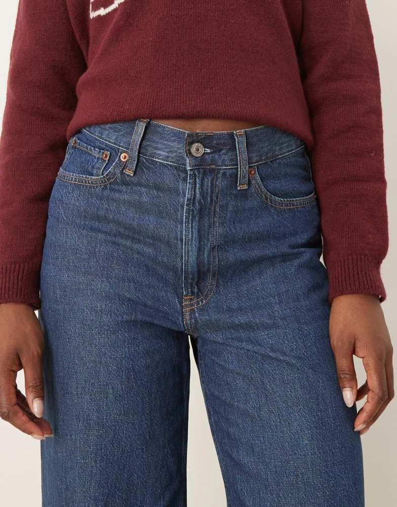 Abercrombie & Fitch Abercrombie & Fitch high rise cropped wide leg jean in blue wash 5