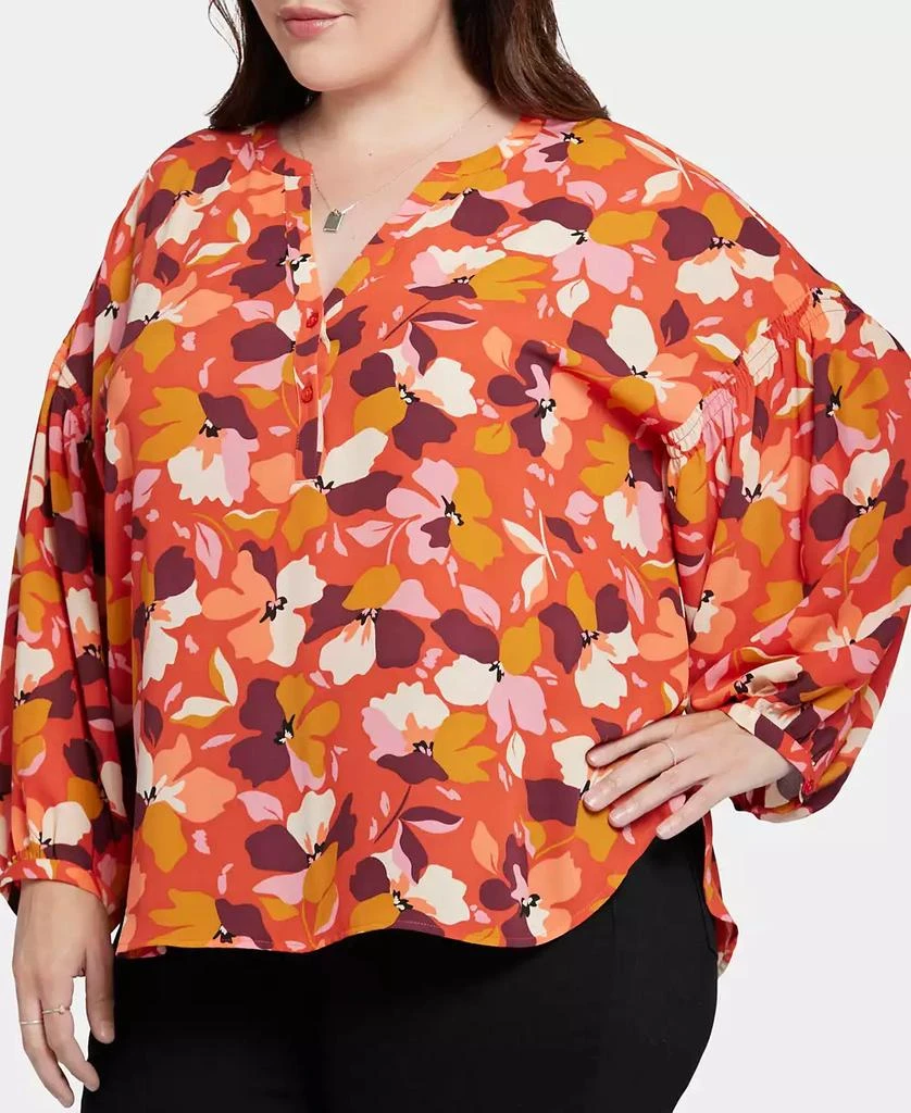 NYDJ Plus Size Paulina Peasant Blouse 3