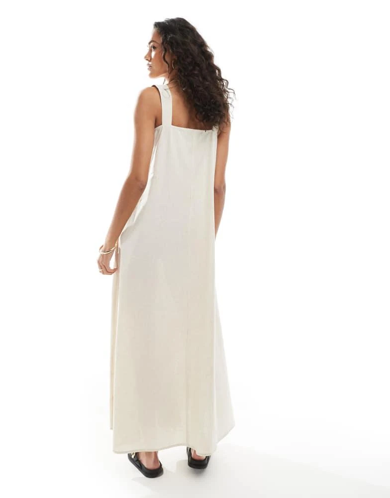 Native Youth Native Youth embroidered edge linen maxi dress in stone -  Dresses & Skirts - Free Shipping - BeyondStyle