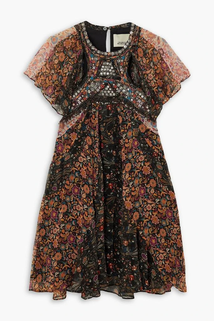 Odile embellished cutout floral-print silk-chiffon mini dress  On Sale Now  with Up to 85% Off | Discover Exclusive Deals & Savings at BeyondStyle   Authentic Isabel Marant clothing|dresses|women|cocktail and party dresses |mini