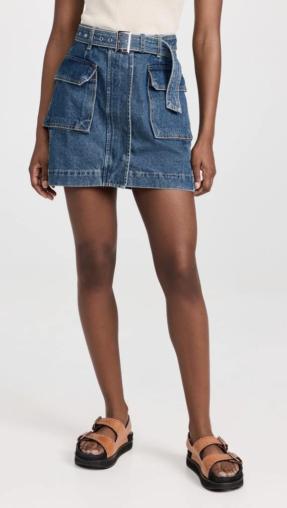 Pixie Market AR Denim Cargo Belted Mini Skirt 1