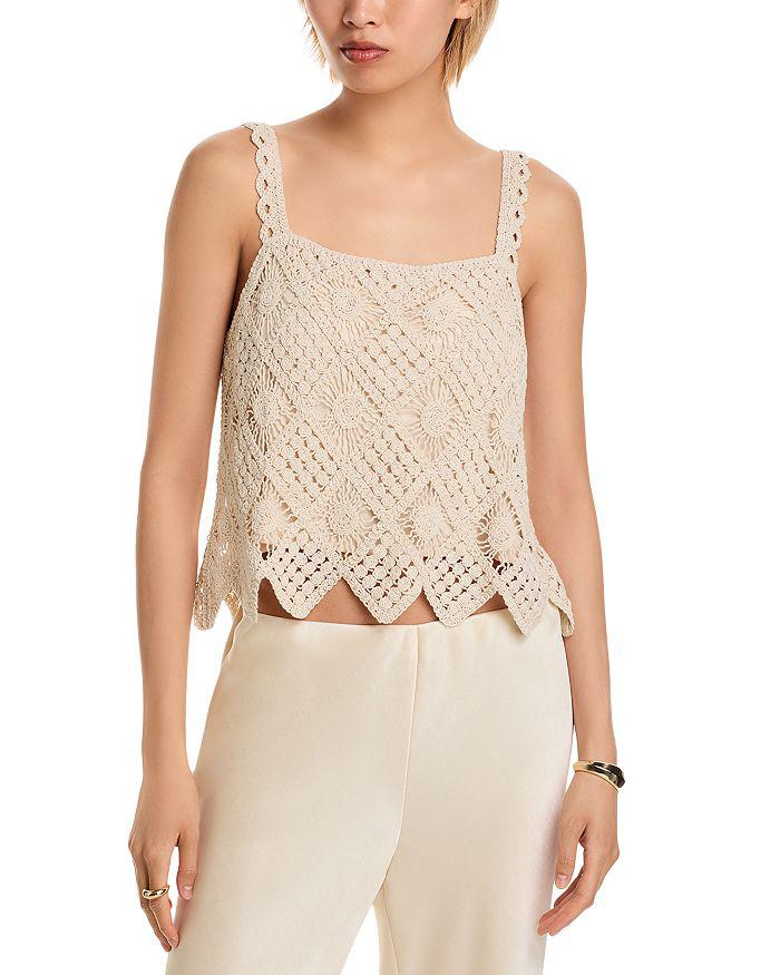 AQUA Diamond Crochet Top - Exclusive