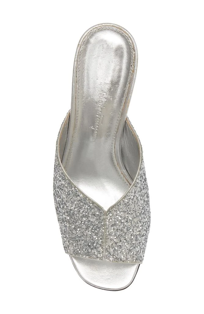 Salvatore Ferragamo Sansu Glitter F-Heel Sandal 5