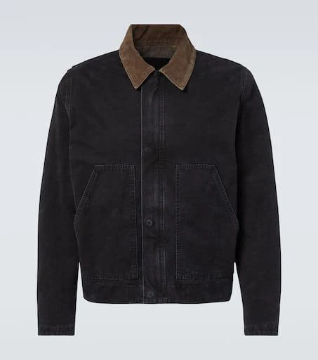 Yves Saint Laurent Corduroy-trimmed cotton canvas jacket 1