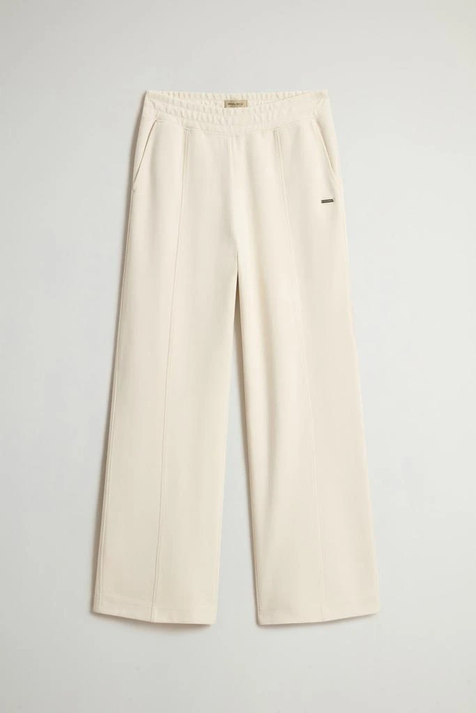 Woolrich Wide-Leg Pants in Cotton-Blend Interlock - Women - White 3