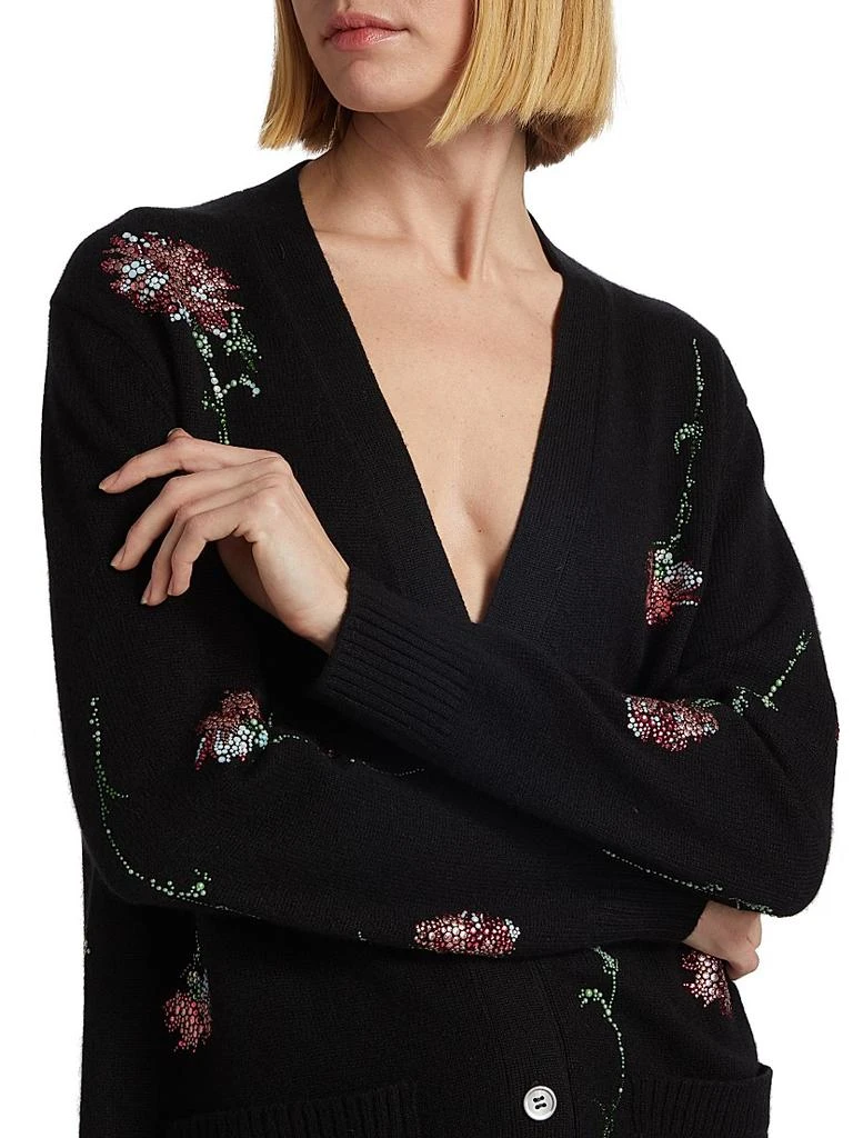 Libertine Cecil Beaton Pink Carnation Floral Cashmere Cardigan 6