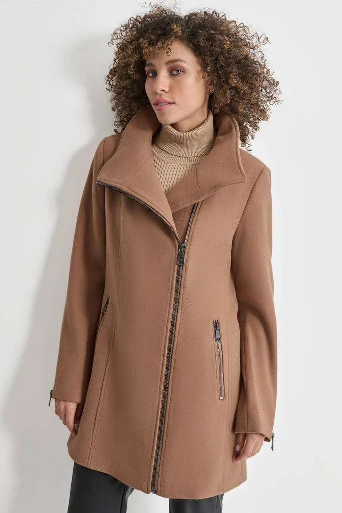 DKNY WOOL COAT WITH ZIPPER DETAIL 1