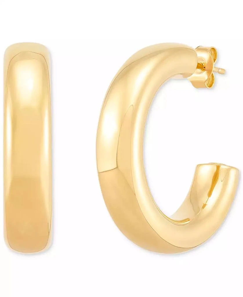 Macy's High Polished Medium J Hoop Earrings in 14k Gold, 1-1/8" 3