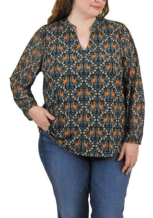 DR2 by Daniel Rainn By Daniel Rainn Split Neck Knit Top Plus 1