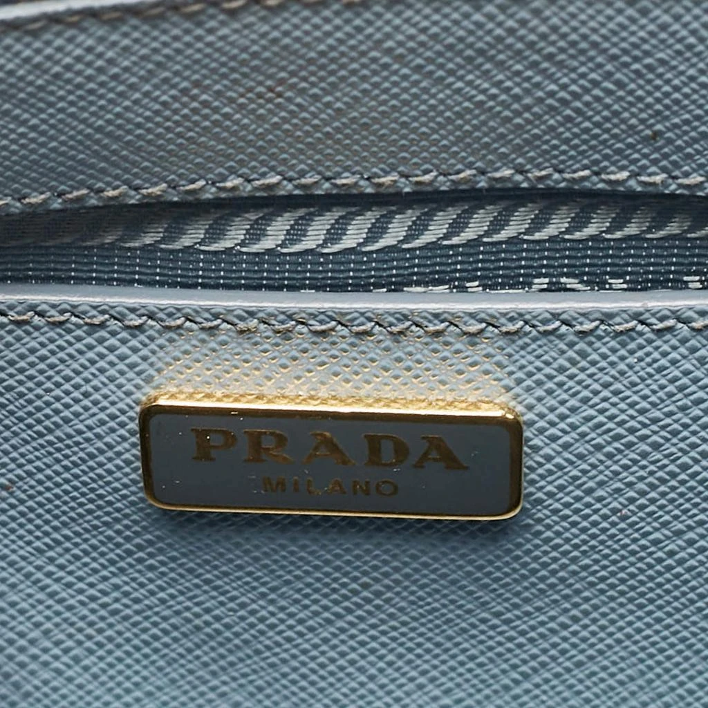 Prada Prada Light Blue Saffiano Lux Leather Mini Double Zip Crossbody Bag 12