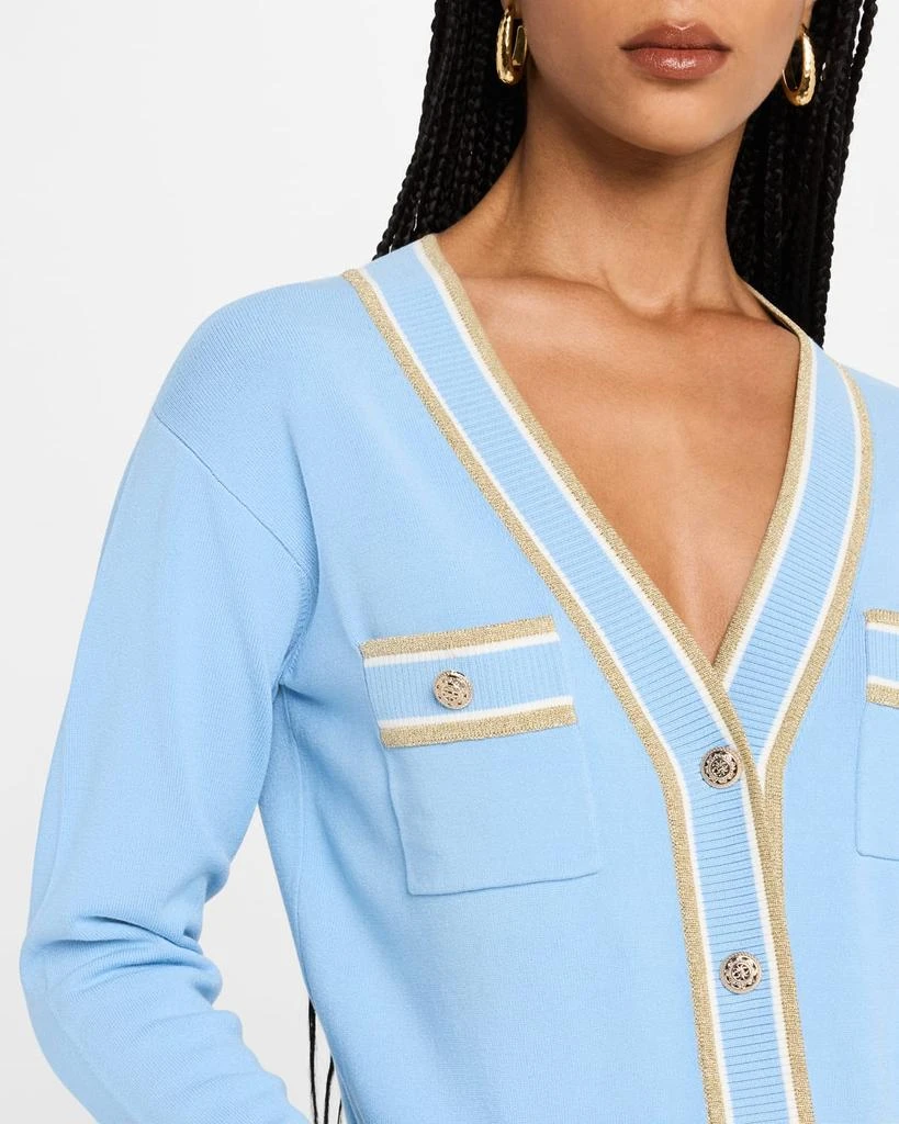 Tahari The Kiva Shimmer-Trim Knit Cardigan 5