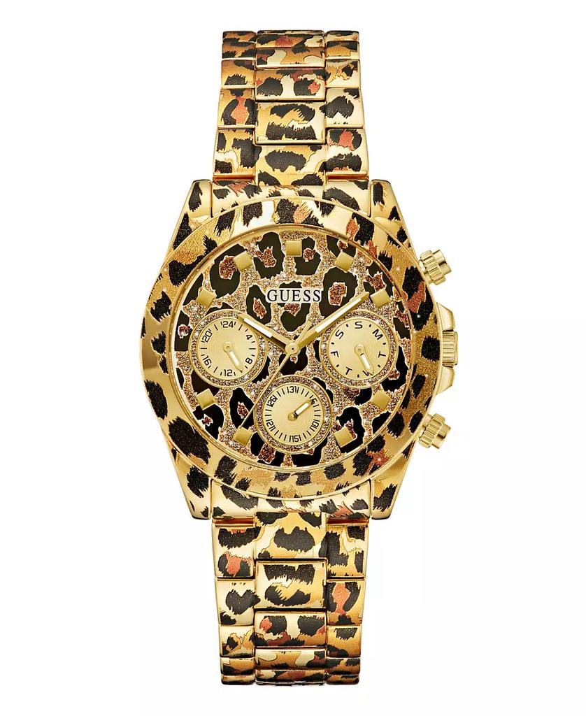 GUESS Women's Multi- Function Leopard Steel Watch 38mm