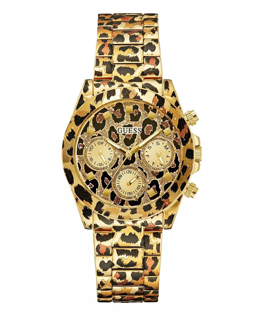 GUESS Women's Multi- Function Leopard Steel Watch 38mm 1