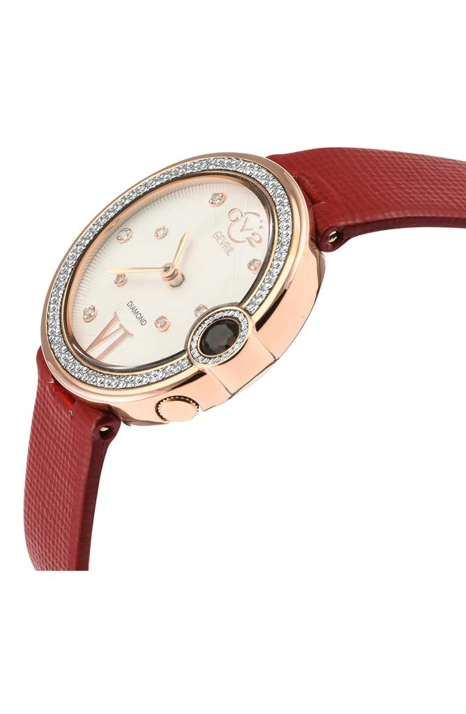 GV2 Perugia Diamond Leather Strap Watch, 33mm - 0.10 ctw 3