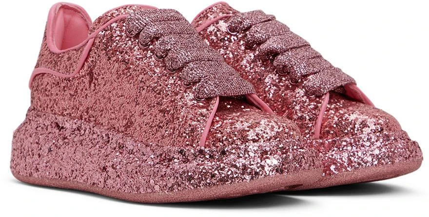 Alexander McQueen Kids Pink All Over Glitter Sneakers 4