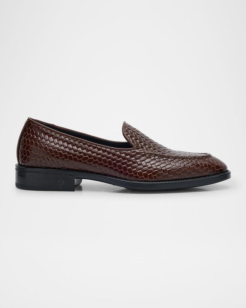 Giuseppe Zanotti Men's Sorrento 15 Woven Leather Loafers