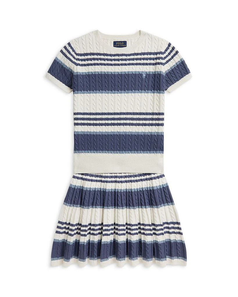 Ralph Lauren Girls
 Striped Cable Cotton Sweater 
Skirt Set - Little Kid, Big Kid 1
