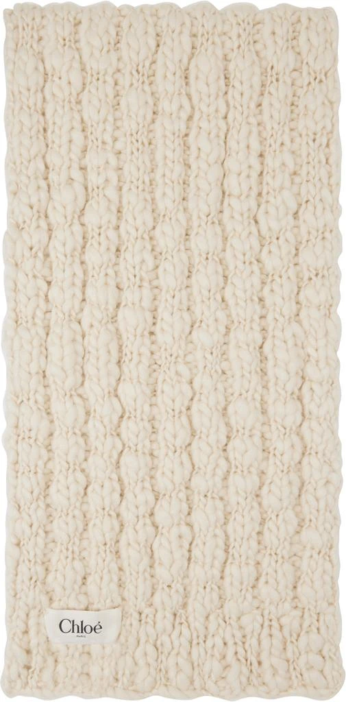 Chloé Off-White Extra Fine Wool & Silk Scarf 2