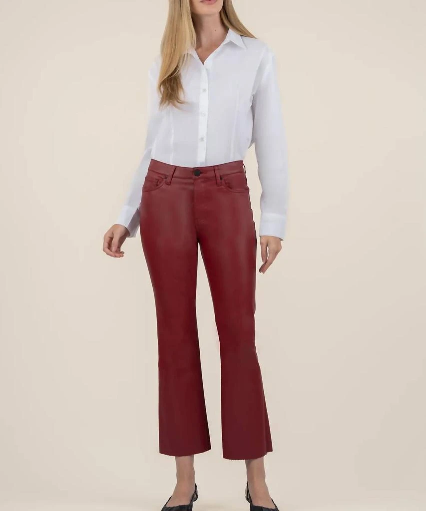 KUT from the Kloth Kelsey Coated High Rise Ankle Pants In Red 1