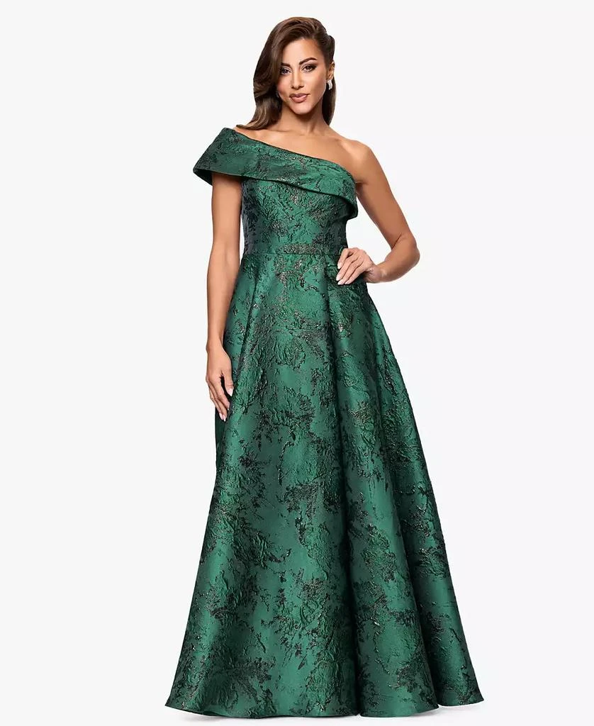Petite One-Shoulder Jacquard Ball Gown  On Sale Now with Up to 40% Off |  Discover Exclusive Deals & Savings at BeyondStyle  Authentic XSCAPE dress|women's  fashion|dresses with Limited-Time Discounts, Free Shipping,