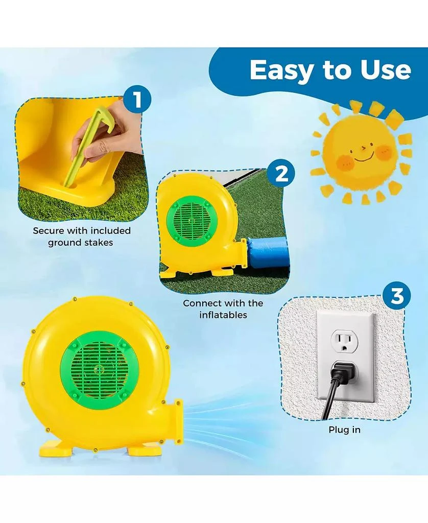 SUGIFT 480W Bounce House Blower with Handle and Ground Stakes 4