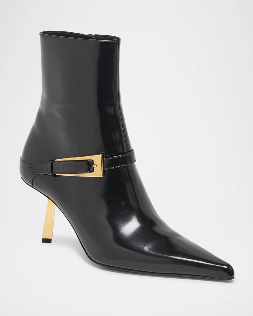 Yves Saint Laurent Lee Patent Buckle Stiletto Booties 3